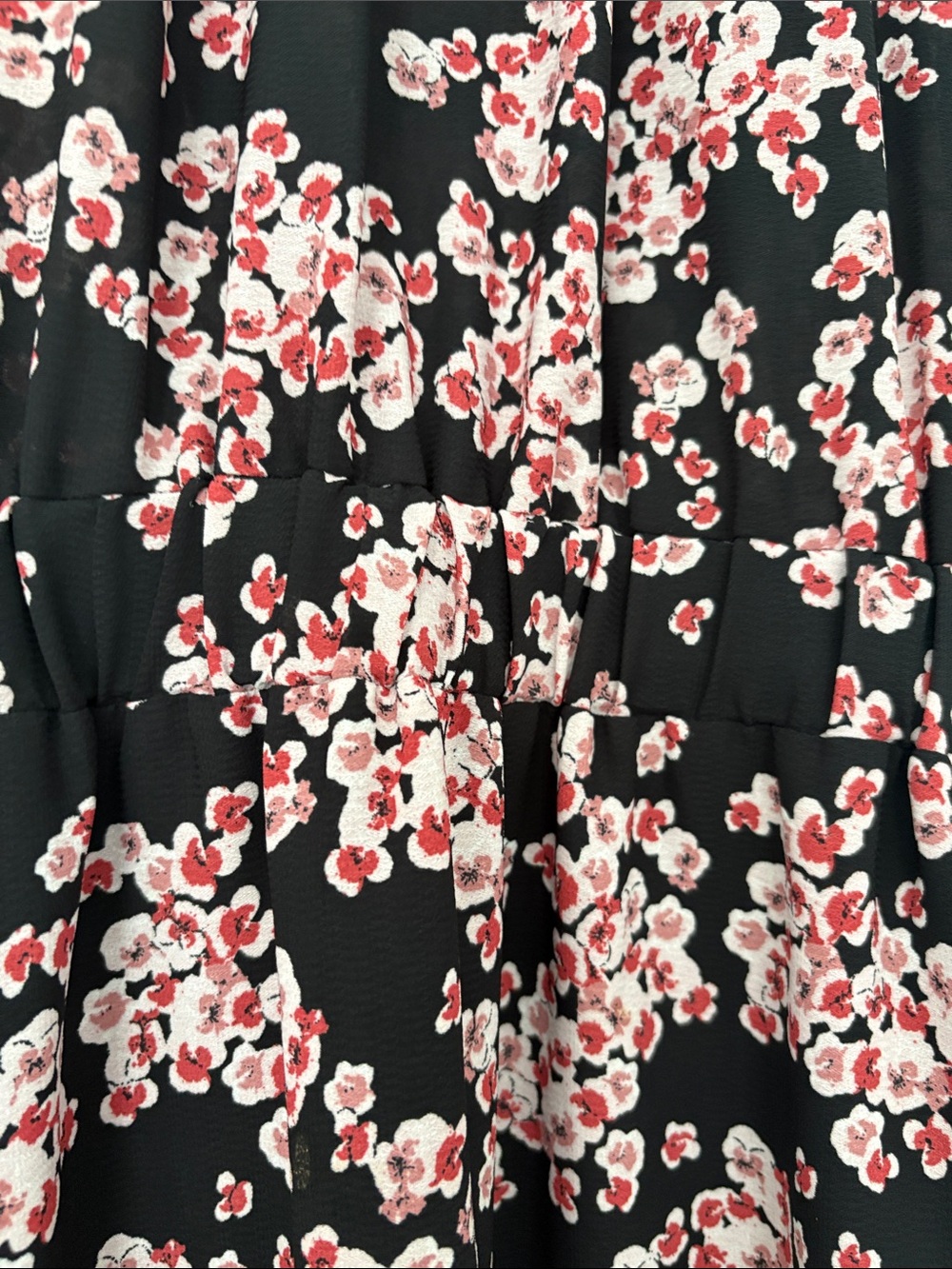 Banana Republic Black Midi Dress with Pink Floral Print - Picture 2 of 4